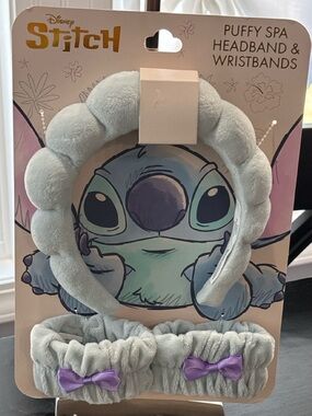 NEW | DISNEY Stitch Puffy Spa Headband & Wristbands Set Skincare Hair Accessory